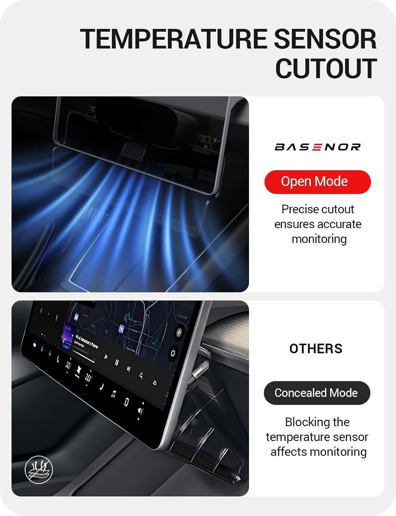 Basenor 2026 Tesla Model Y Model 3 Under Screen Storage Box [100% Secure] Center Console Organizer Tray for Model Y Juniper 2025 2026 Model 3 Highland 2024 2025 2026 (Standard, Premium & Performance) - Image 5